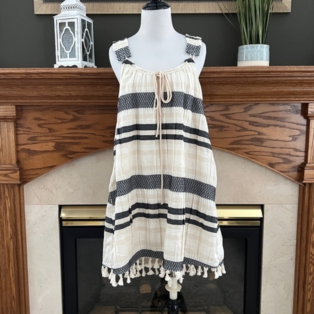 Lisa & Lucy Coastal Boho Tassel Mini Dress Size‎ Large